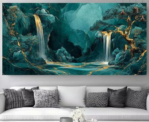 Diamond Painting XXL Paysage Cascade Broderie Diamant Kit Complet 100x200cm Activité M-Y629