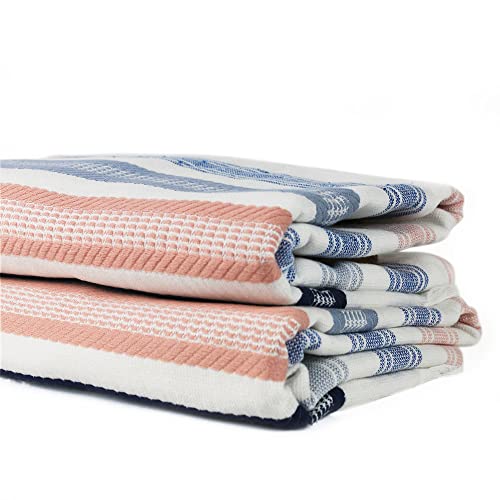 Taka Fabrics 2 Pieces Packed Peshtamel Loincloth Towel Collection 100% Cotton Towel, Beach Towel, Bath Towel, Hand Face Towel, Home Towel Sets (150x75cm, 8659-V1)