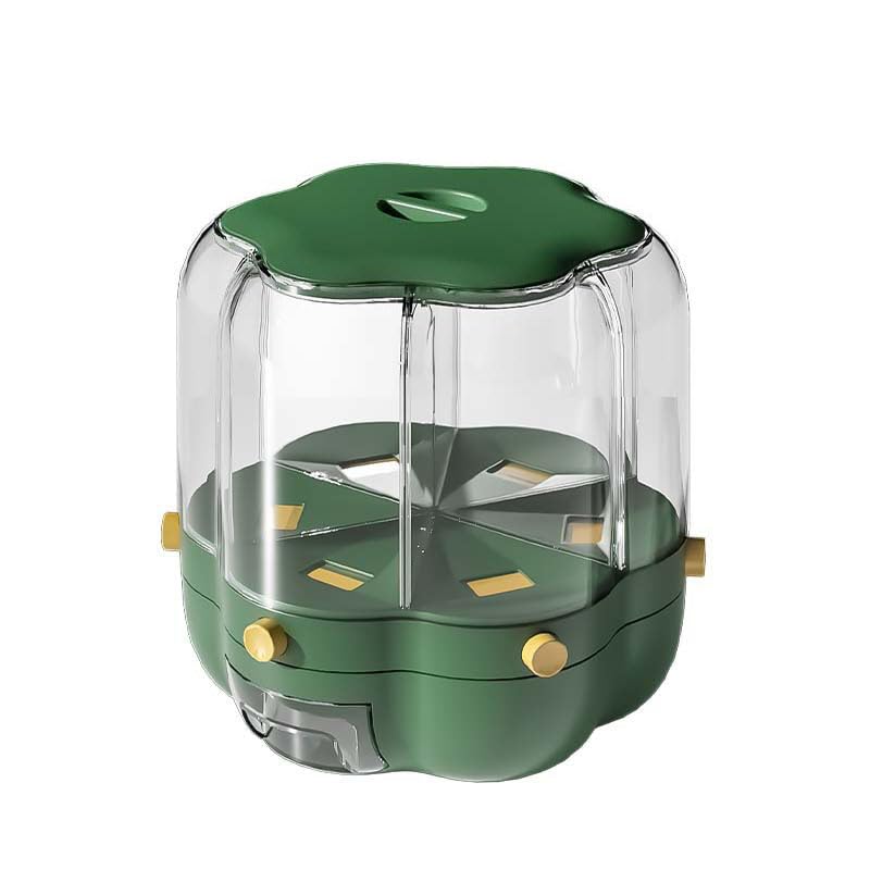 Oddzielne Pudełko do Przechowywania Ziaren Przezroczyste Obrotowe Wiadro na ryż o Pojemności 6,5 Kg do Organizacji Kuchni PET Przeznaczony Kontaktu z żywnością (GREEN)