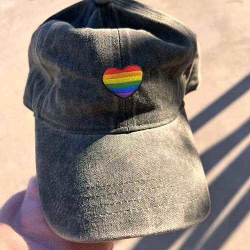 Image of Embroidered Pride Hat LGBT Cap Low Profile Distressed Dad Hat