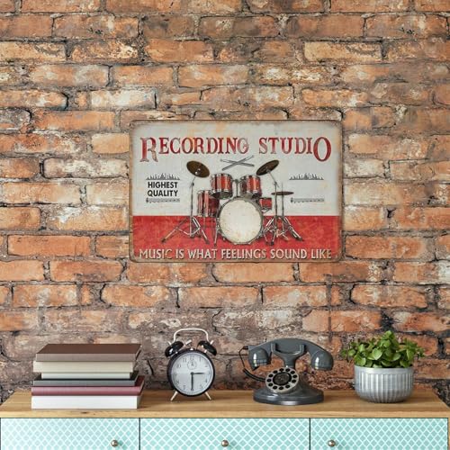 Cadeau pour batteur plaque en étain rétro pour mur d'artiste - 6