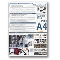 NegoLuz Hintergrundbeleuchtung, A4, Hintergrundbeleuchtung, für Tür, LED-Vitrine und beleuchtete Menütür. Spezialpapier für Hintergrundbeleuchtung, hohe Qualität, für Profis geeignet, kompatibel mit