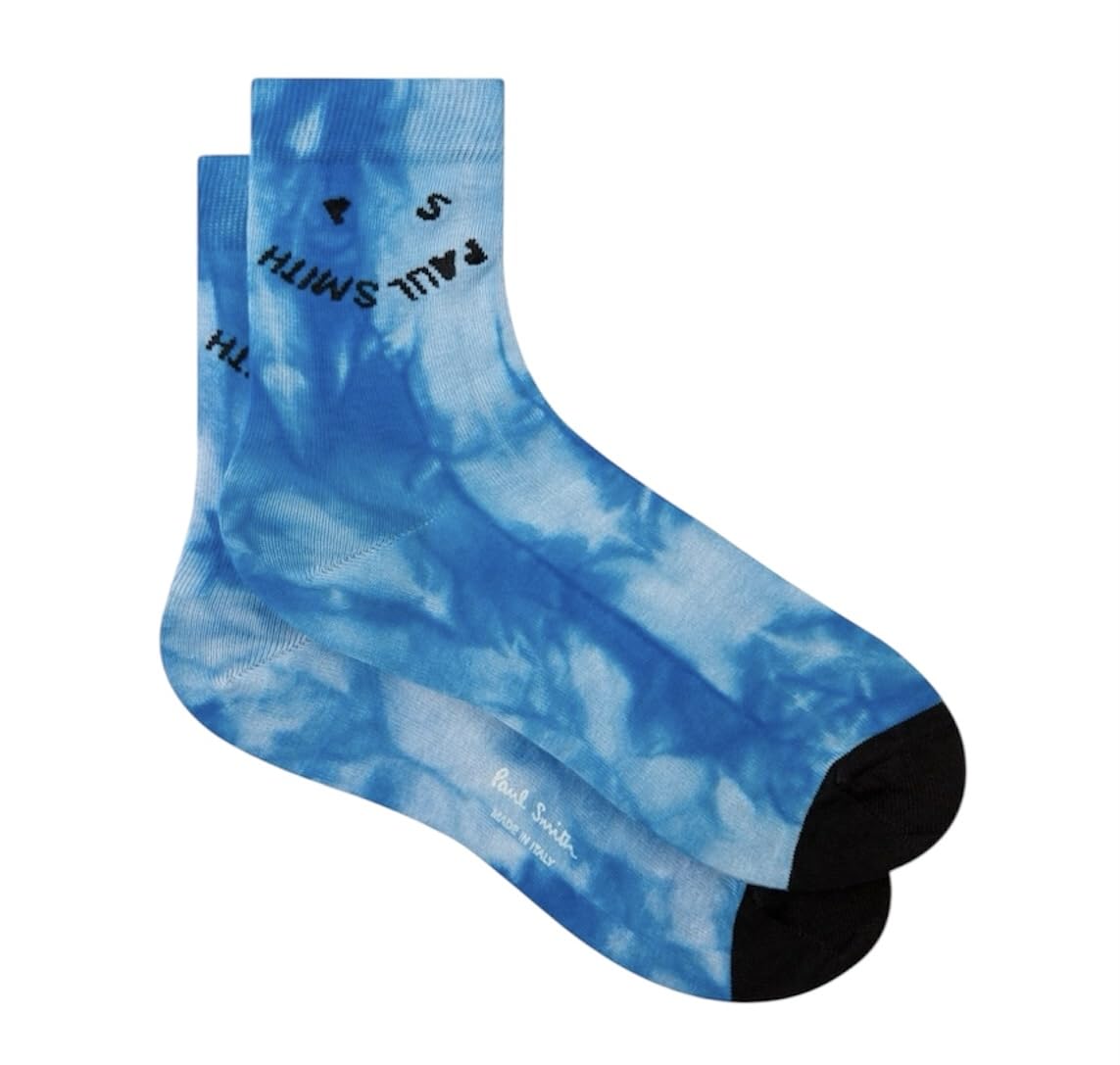 Paul Smith Men's Blue Outlet Happy Socks Tye Dye Effect. One Size.