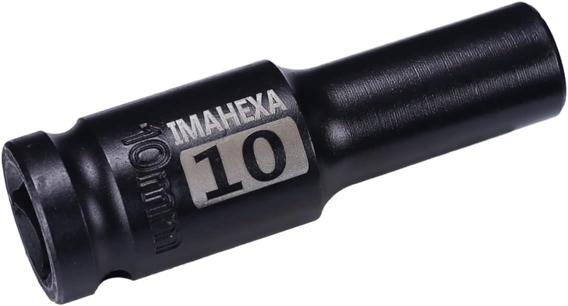 1/2" Square Drive Impact Socket,Deep 10mm Metric Sleeve,CR-MO Hex Point for Convenient Disassembly of Axle Nuts(10mm)
