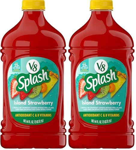 Image of V8 Splash Island Strawberry Flavored Juice Beverage, 64 fl oz Bottle (Pack of 2)