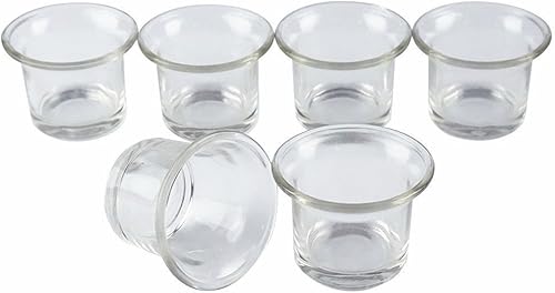 Miniatura 1 de Shxstore - Portavelas votivas de cristal grueso transparente para propuesta de boda, spa, aromaterapia, meditación, 6 unidades