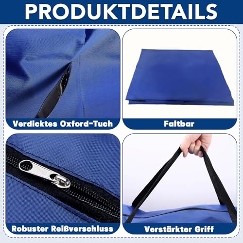 Dntorx 2 Stück 180L Große Aufbewahrungstasche, Oxford Heavy-Duty Umzugstaschen mit Reißverschluss Handgriff Umzugskartons Groß Reisetasche Tragetasche für Bettdecken Kleidung Bettwäsche (Blau)