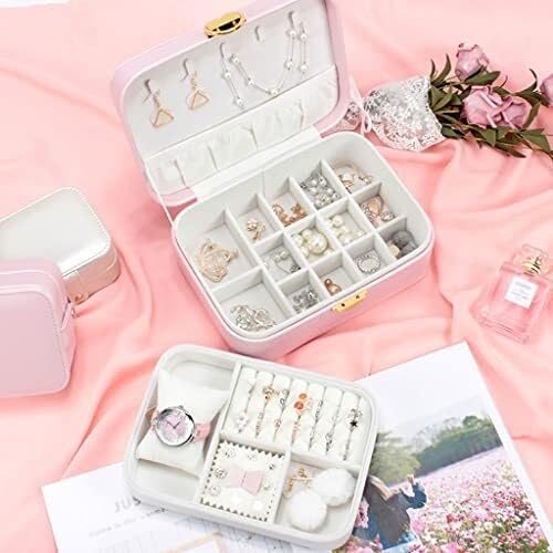 Jewelry Box Jewelry Box Double Storage Box Cosmetic Box Ring Earring Necklace Bracelet Watch Small Jewelry Storage Box Jewelry Organizer