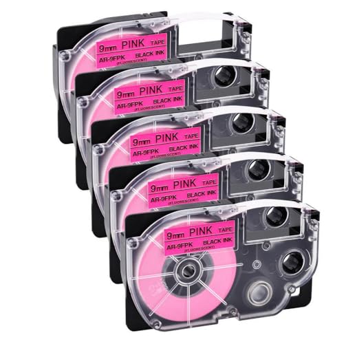 5�p�b�N�u���s���N�݊�9mm x 8m���x���e�[�vAR-9FPK�pKL-60 KL-60SR KL-C500 KL-P350W�v�����^�[�œ���