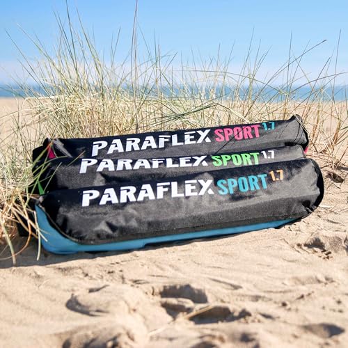 Wolkenstürmer Paraflex Sport Lenkmatte 1.7 (blau-pink) - Flugfertiger Lenkdrachen mit Lenkstange, 2x20m Dyneemaleinen - Kite für Jugendliche & Erwachsene