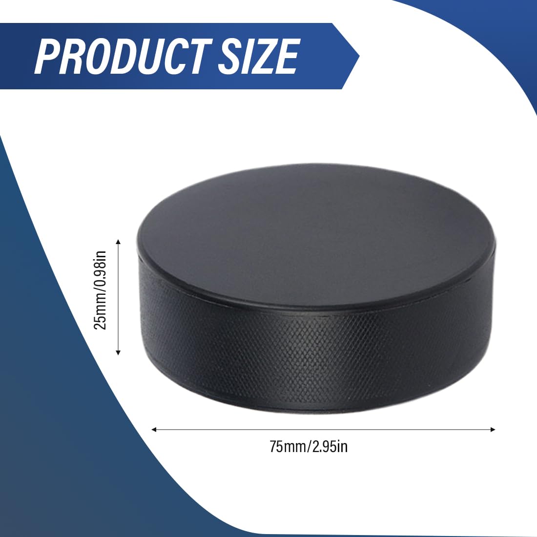 WUSJCOF 1 Pièce Palet de Hockey d'Entraînement, Palet Officiel en Caoutchouc Vulcanisé pour Adulte, 3” Diamètre / 1” Épaisseur, Résistant à l'Usure, Surface Lisse pour Hockey sur Glace (Noir)