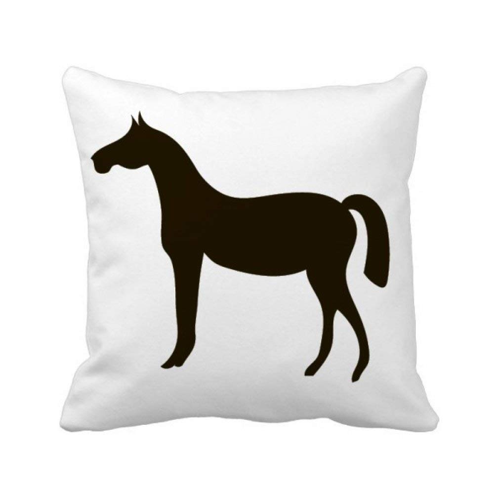 Coussin cheval noir 40x40cm idée cadeau décoration pour les passionnés