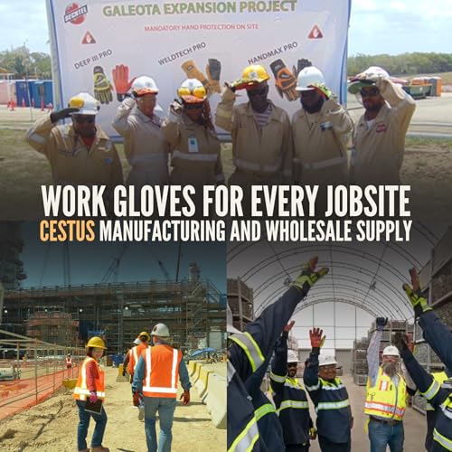 Cestus GU-603, Goatskin Leather Work Gloves (1,3,12,120), Safety Gloves for Construction, Warehouse, Truck Drivers, Ranch (1 Pair, Large)