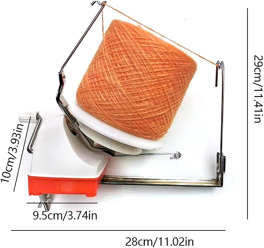 Yarn Ball Winder, Large 500g/17.63 Ounce Jumbo Metal Yarn/Wool/String/Fiber Ball Winder, ABS Base+ Metal Gear, Needlecraft High Yarn Swift Winding (Without Yarn Guide, Hand Operated)