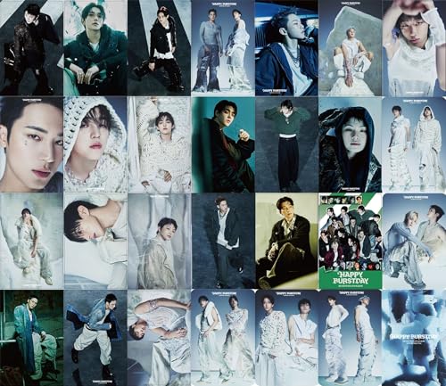 TuYines SEVENTEEN fotokartki, 55 sztuk seventeen Lomo Card, Happy Burstday Album Kartki na zdjęcia, seventeen, must-have dla fanów K-pop (zielone)
