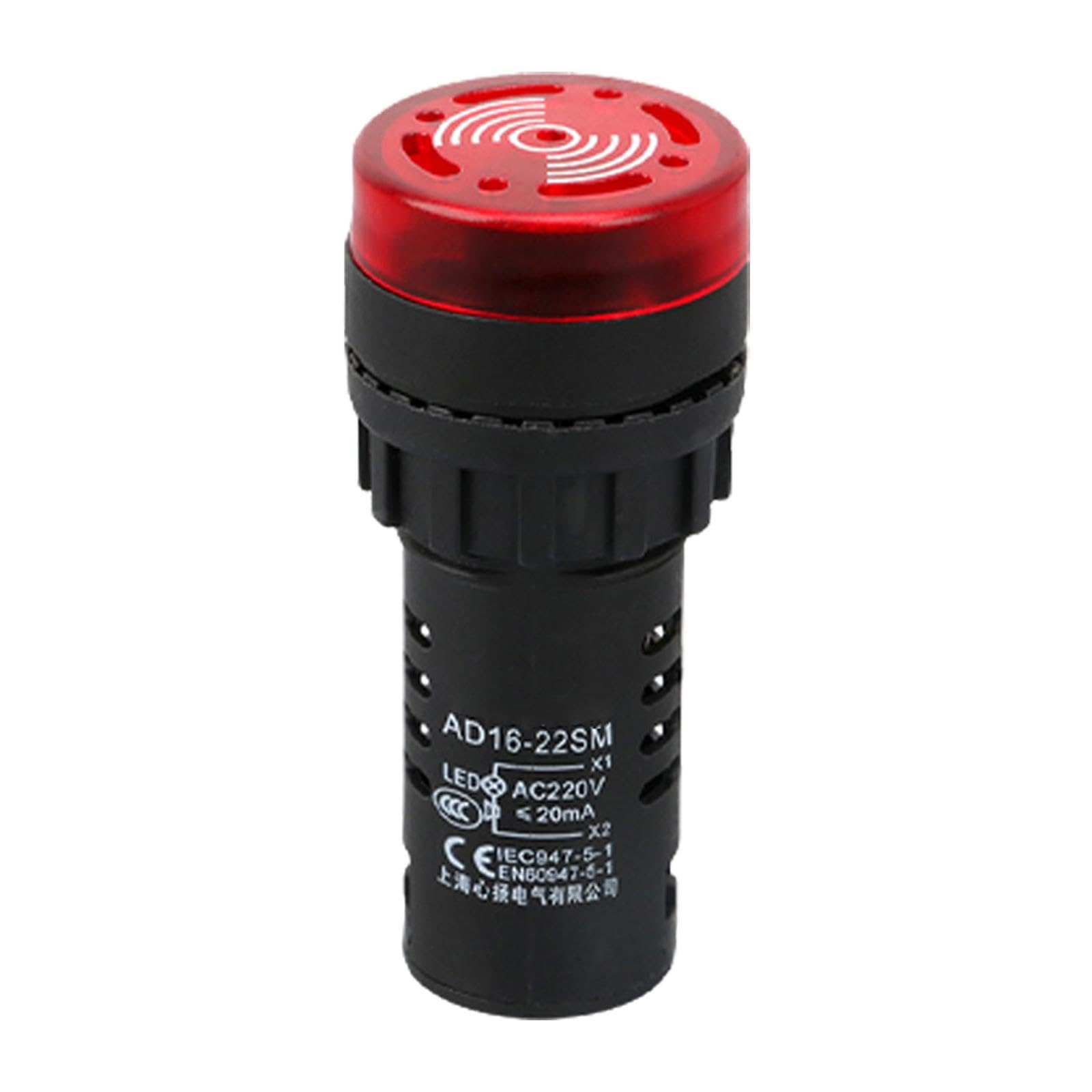 Hdoytxxm Red Modern Design Sound & Light Alarm With Double Power Capability Abs Home Security Alarm For Comprehensive Coverage Warning Device