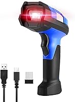 Vista 9 de Escáner de código de barras inalámbrico, JRHC 1D CCD lector de código de barras con transmisión de soporte, conexión inalámbrica y USB de 2.4 GHz