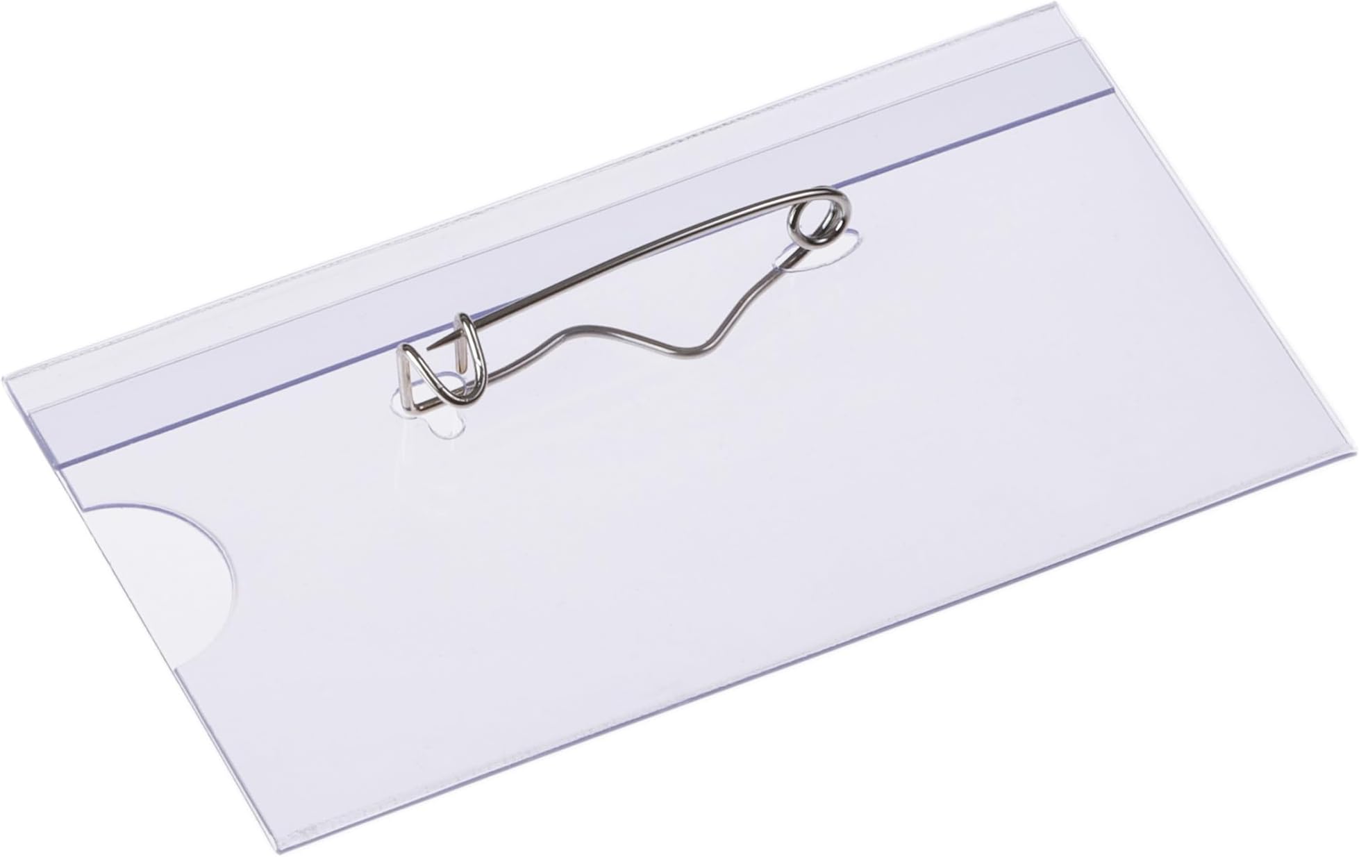 EUROPEL Name Badge Holders with Safety Pin & Blank Card Insert Sheets (Pack of 24) | Horizontal ID Card Holder for School, Colleges, Offices & Corporate Event | 75 x 40 mm, 121263