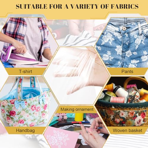 Frienda 2 Rolls Double Sided Iron on Adhesive Film for Fabric 11.8 Inch x 10.94 Yards Heat Melt Fabric Glue Fusible Interfacing for Sewing Heat and Bond Lite for Applique Iron on Press on Patch Tape - Thumbnail 5