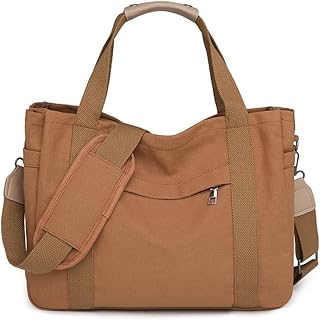 Canvas Crossbody Tote Bag for Women Laptop Work Handbag Shoulder Messenger Bag Travel Cute Aesthetic Tote Bag Purse