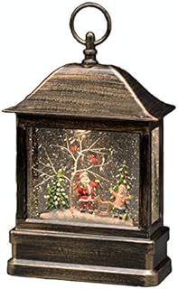 Konstsmide LED Snow Globe Lantern "Santa Scene"/Christmas Lantern Warm White Diode/Transformer or Battery 3xC 1.5V (excl.)/5 Hour Timer Function/Water Filled/Water Spinner