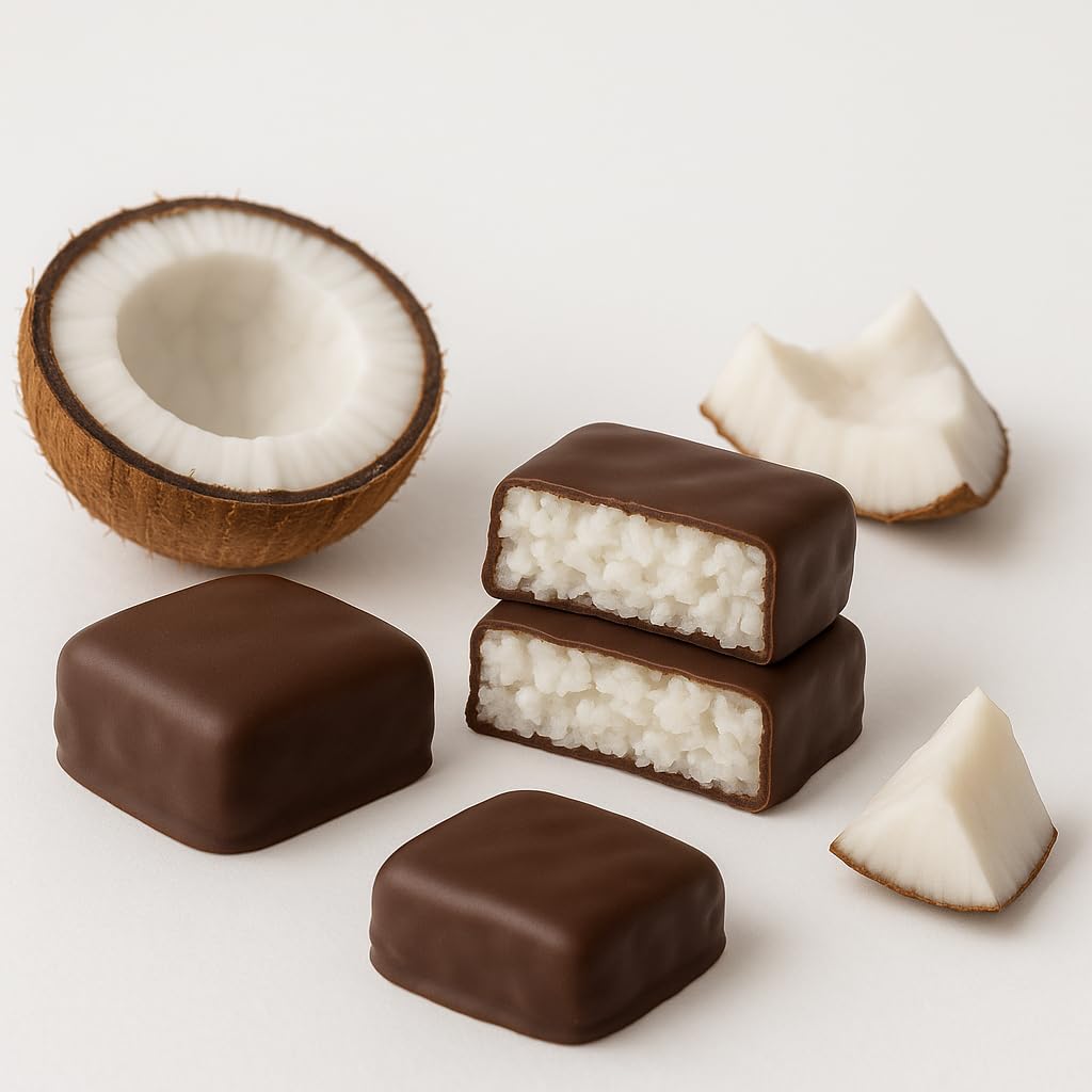 Snack Size Coconut Patties – Pack of 2 – Original Creamy Coconut Covered in Rich Dark Chocolate – Individually Wrapped Candy Bites – Tropical Chocolate Snack Pack – Gourmet Candy – Made in USA