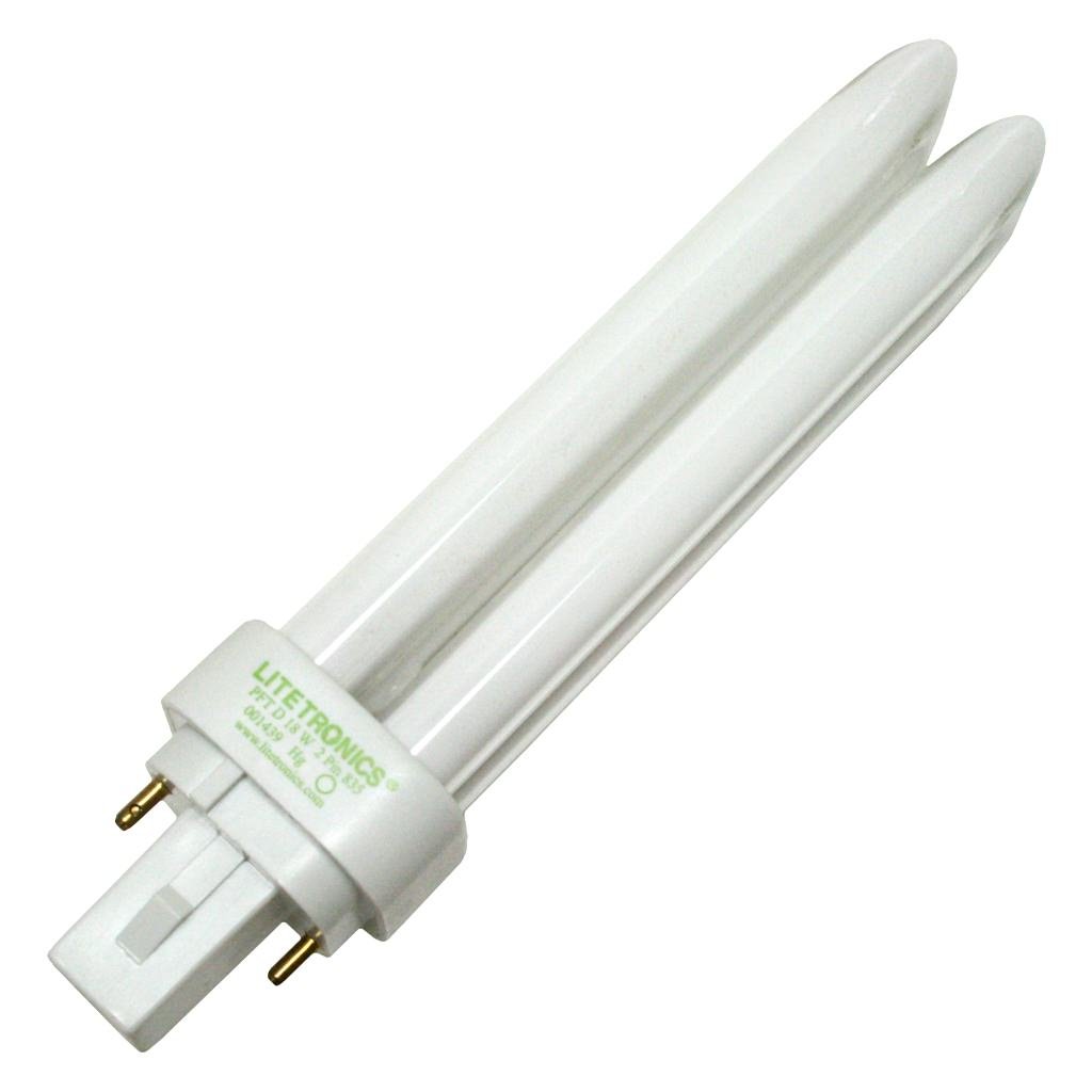 Litetronics59740 - L-12211 18W T4 D G24D-2 3500K 2-PIN Double Tube 2 Pin Base Compact Fluorescent Light Bulb