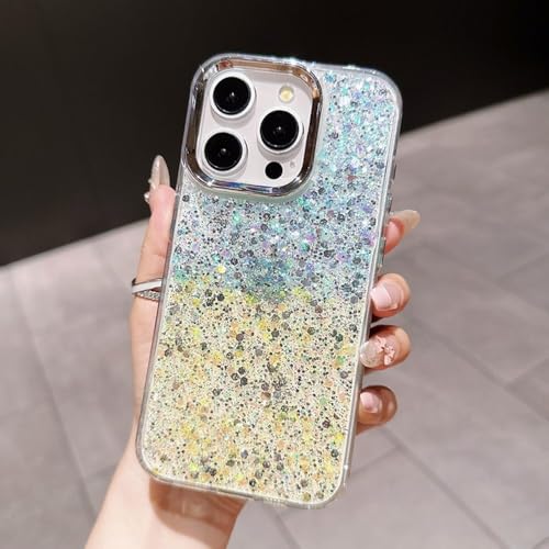 Coque de luxe pour iPhone 12 Pro en colle goutte à goutte pailletée et finitions or métallisé
