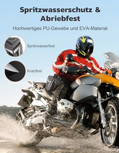 Mohard Beintasche Motorrad, wasserdichte Oberschenkeltasche Gürteltasche, Robuste Eva Motorrad Tasche Bein, Erweiterbare Aufbewahrung Tankrucksack, Sport-Schultertaschen für Radeln, Wandern, Klettern