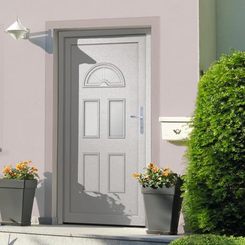 Gecheer Puerta de entrada blanca 98 x 198 cm de PVC-PLT2785