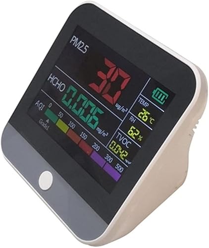Monitor de calidad de aire ATO para el hogar, detector de comprobador de aire preciso para HCHO, TVOC, AQI, PM1.0 y PM10, pantalla LCD grande,