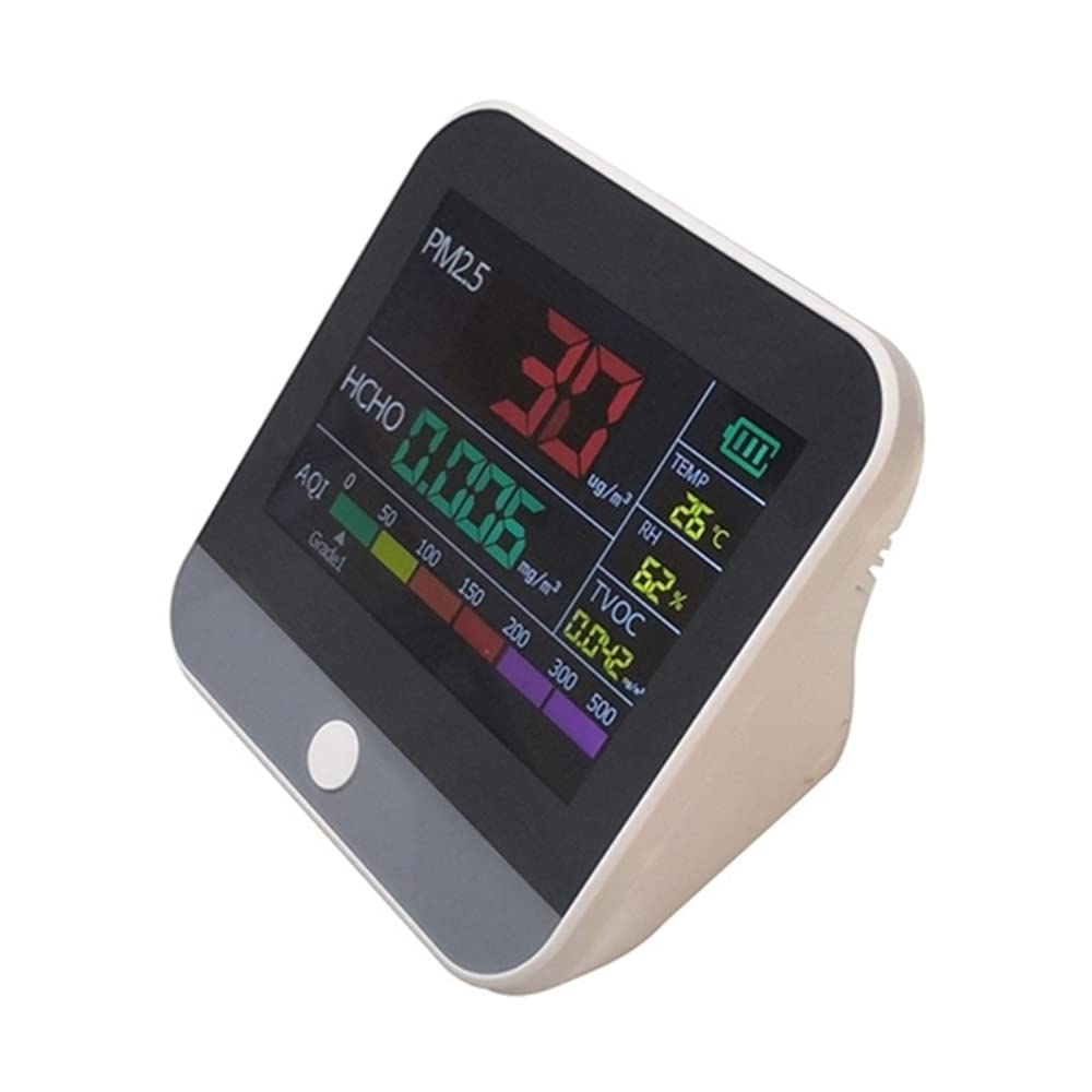 Monitor de calidad de aire ATO para el hogar, detector de comprobador de aire preciso para HCHO, TVOC, AQI, PM1.0 y PM10, pantalla LCD grande,