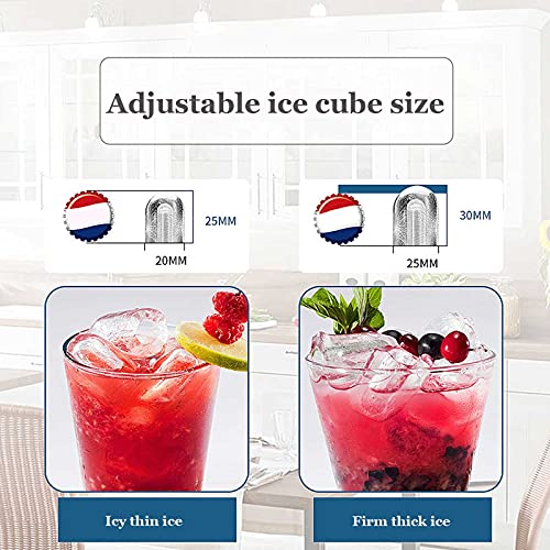 Máquina fabricadora de hielo de sobremesa, 2 tamaños de cubos, con limpieza automática y salida rápida de hielo para hogar/cocina/oficina/bar miniatura 5