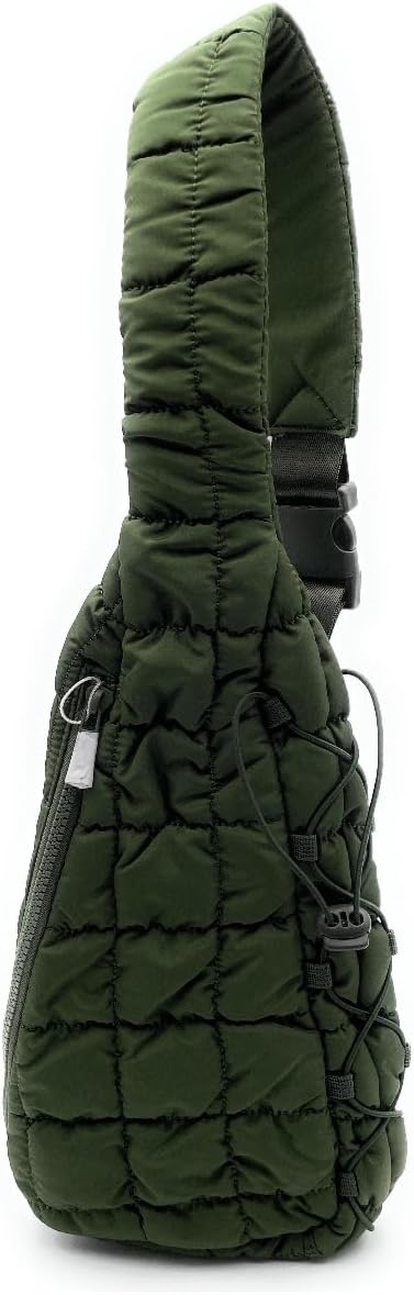 Quilted Puffer Adjustable Crossbody Sling Bag