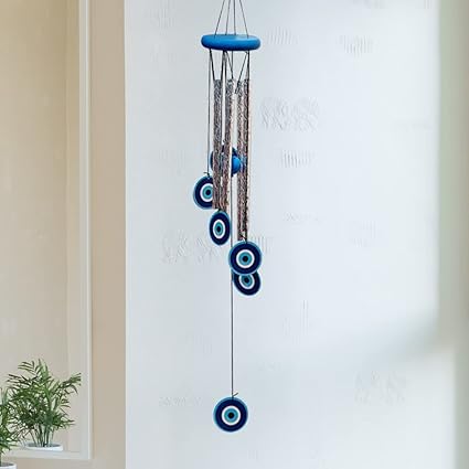PSEUDO Wood Metal Wind Chime (BluCircle, 29x5x5 Inch)