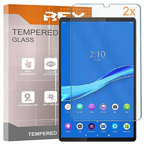REY 2X Protector de Pantalla para Lenovo Smart Tab M10 FHD Plus 10,3' TB-X606FA, Cristal Vidrio...