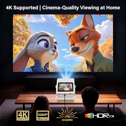 Image of Aepuesem Portable Outdoor Projector with Wifi and Bluetooth & Touchscreen