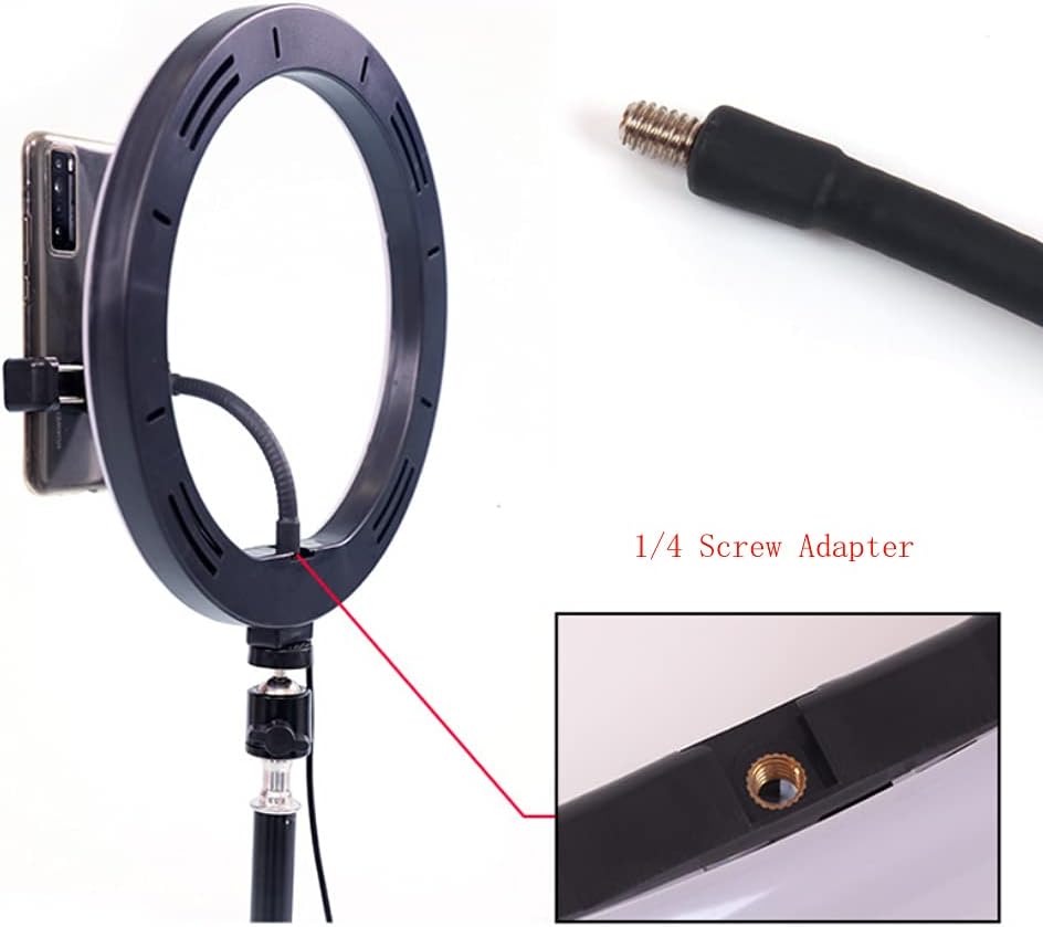 Portable Hose Phone Clip Smartphone Live Broadcast Clamp Holder Ring Light Stand Compatible with Most Cellphones, Black
