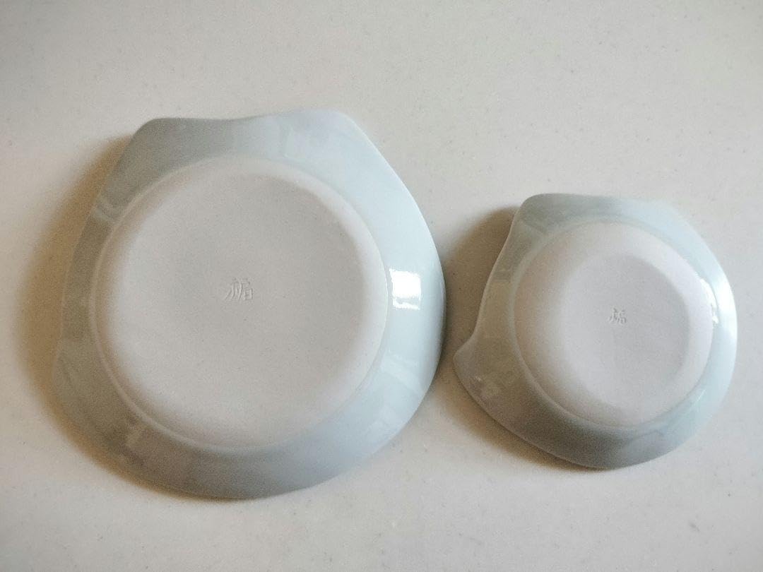 新品美濃焼 光沢かいらぎ(梅花皮) 茶渕8寸和皿 5枚セット