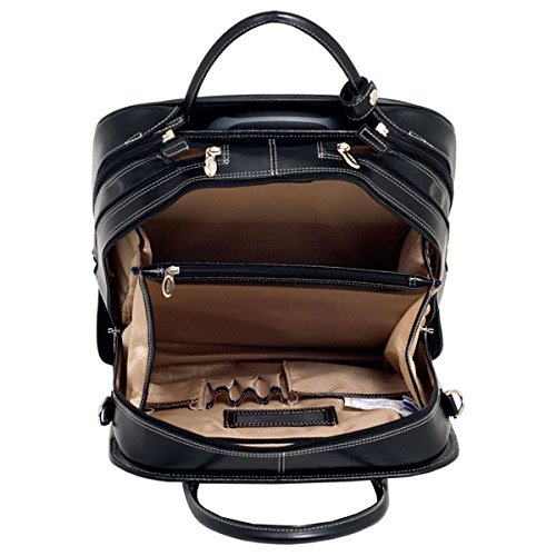 Mckleinusa W Series, La Grange, Top Grain Cowhide Leather, 15" Leather Vertical Patented Detachable -Wheeled Ladies' Laptop Briefcase, Black (96495), 7.5 X 18 X 15 Inches #TOP5