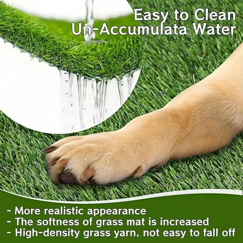 Kunstrasen Hundeklo Balkon Hundetoilette Ersetzen Rasen Welpentoilette Wiederverwendbar Training Pee Pads für Kleine Grosser ältere Hunde für Ältere, Kleine, Grosse Hunde+1 × Schwarze Faltschale