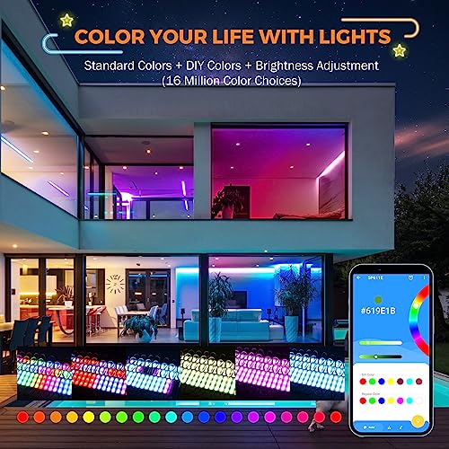 Image of BEAMNOVA 30Ft RGB Commercial Storefront Light Kit 60pcs LED Modules, Remote, Bluetooth App Control, DC 12V Voltage Transformer, Adhesive Waterproof Outdoor Strip Lights, Large Lens