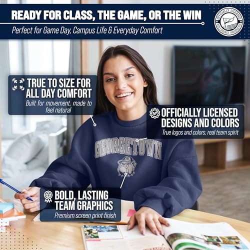 Image of NCAA College Sweatshirt Fleece Crewneck Pullover for Men and Women | Officially licensed NCAA college gameday crewneck pullover - 9 oz fleece lined sweatshirt with arch and logo design