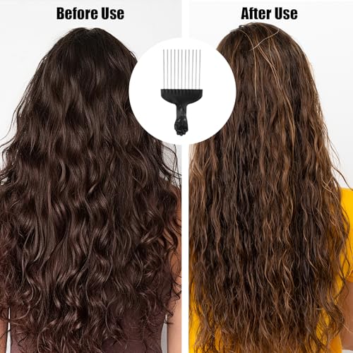 4 Peines Afro para Cabello Rizado con Mango de Acero miniatura 5