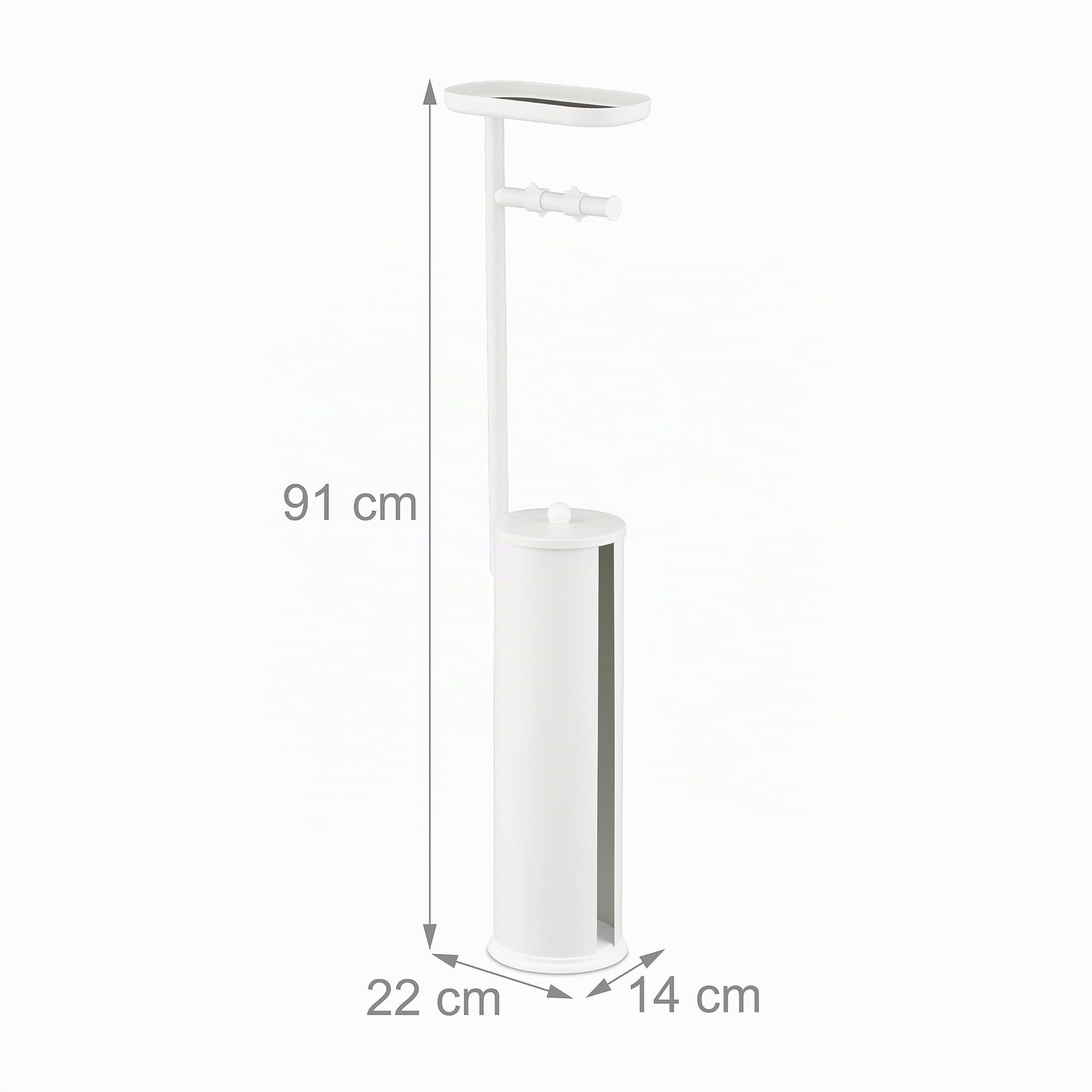 Portarrollos Relaxdays, para 4 Rollos de Repuesto, Soporte, Metal, 91 x 22 x 14 cm, Blanco