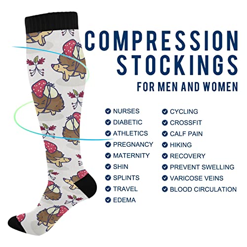 Wusikd Heartbeat Rhythm Compression Socks for Women and Men Circulation Red Long Socks for Athletic Running 14