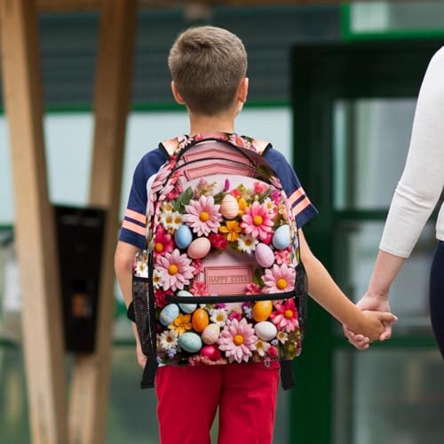 Sac à dos couronne de Pâques rose pour collégienne et primaire