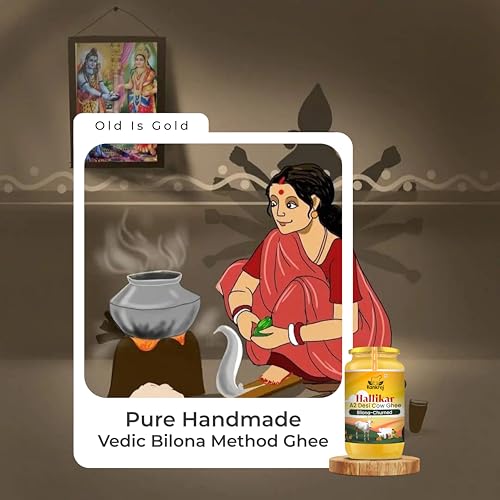 Image of Kankrej A2 Desi Hallikar Cow Ghee | Vedic Bilona Method | 100% Pure Desi Ghee Glass Bottle (100ml)