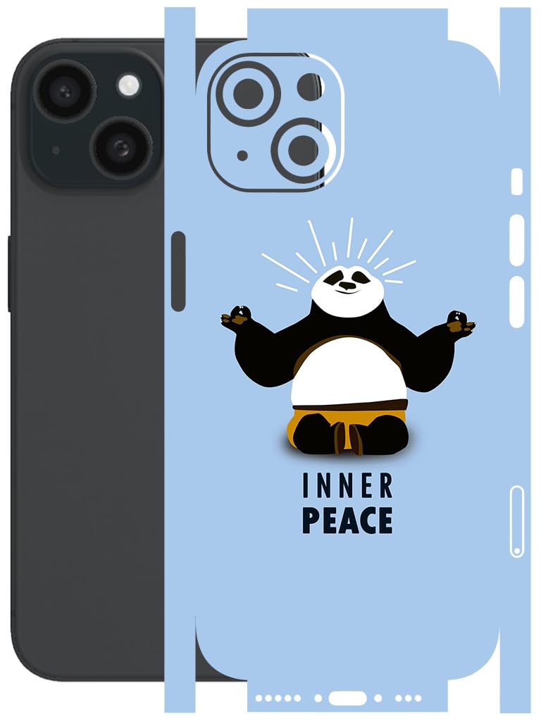 AtOdds Mobile Skin Sticker Wrap | Compatible for iPhone 15 | Scratchproof Matte Finish | Full Coverage for All Sides & Camera Protection (Peace)-image-41