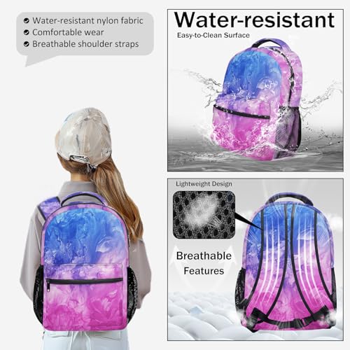 Kids Backpack with Lunch Box Backpack For Kids Water Resistant School Bag Girls Large Capacity Back to School Christmas Gifts Mochilas Escolares para Niñas Tie Dye Purple2